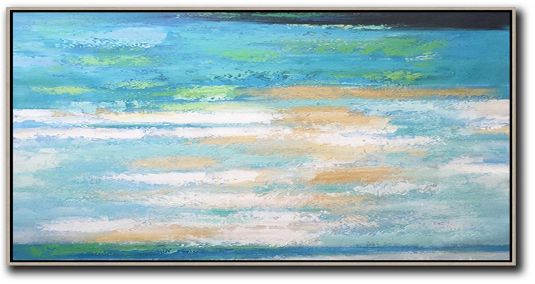 Horizontal Palette Knife Contemporary Art - Canvas Wall Hangings Huge